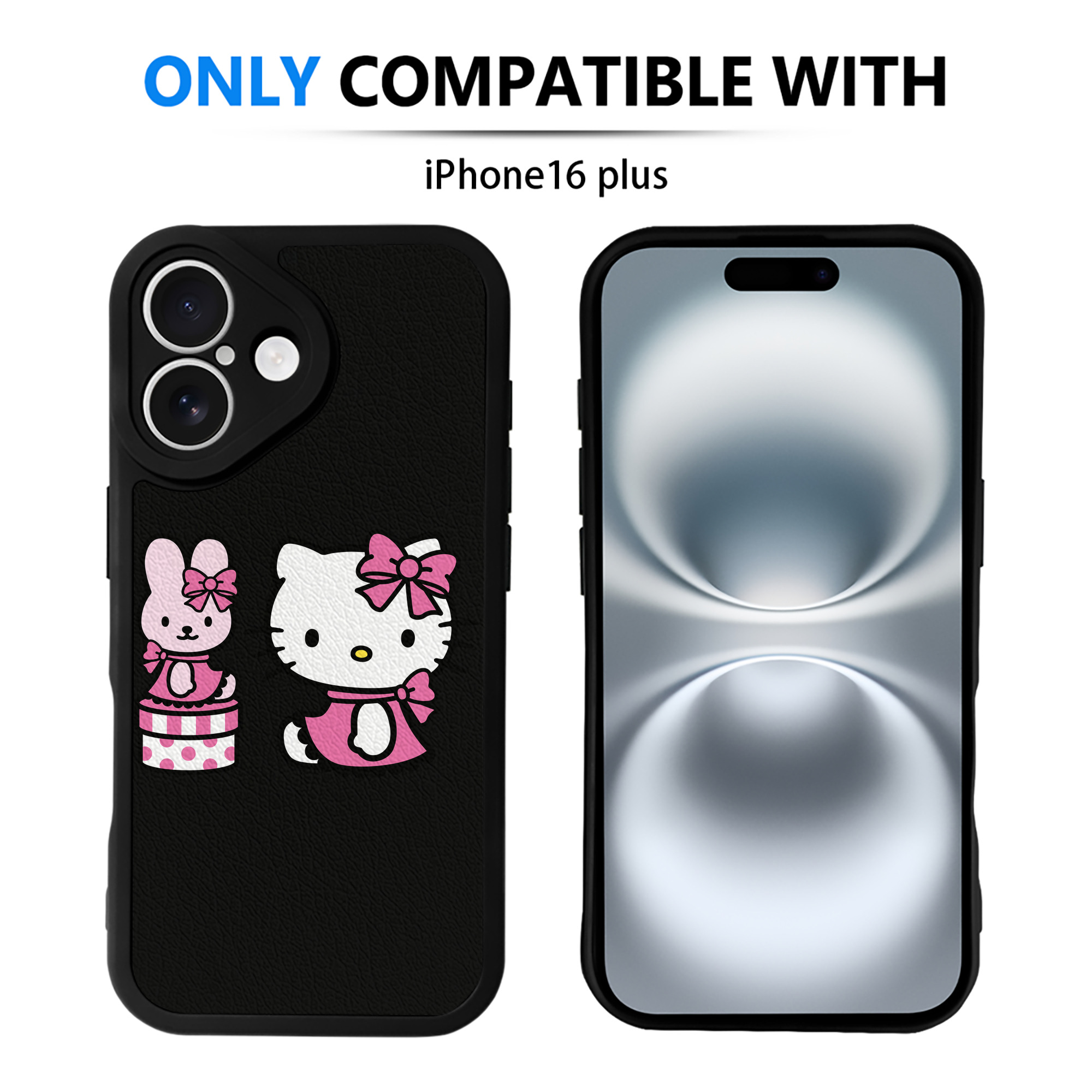 （画像用） Hello Kitty ハローキティ 【iPhone 16シリーズ対応】シリコンスマホケース（レザー調） 材質：シリコン